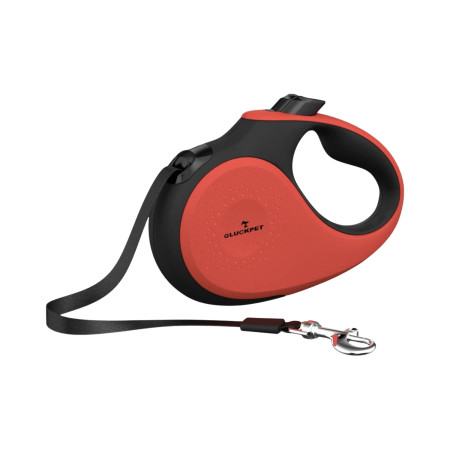 Correa para Perro Retráctil Extensible 5m con Botón de Bloqueo y Mango Ergonómico Talla M Glückpet Correas 1