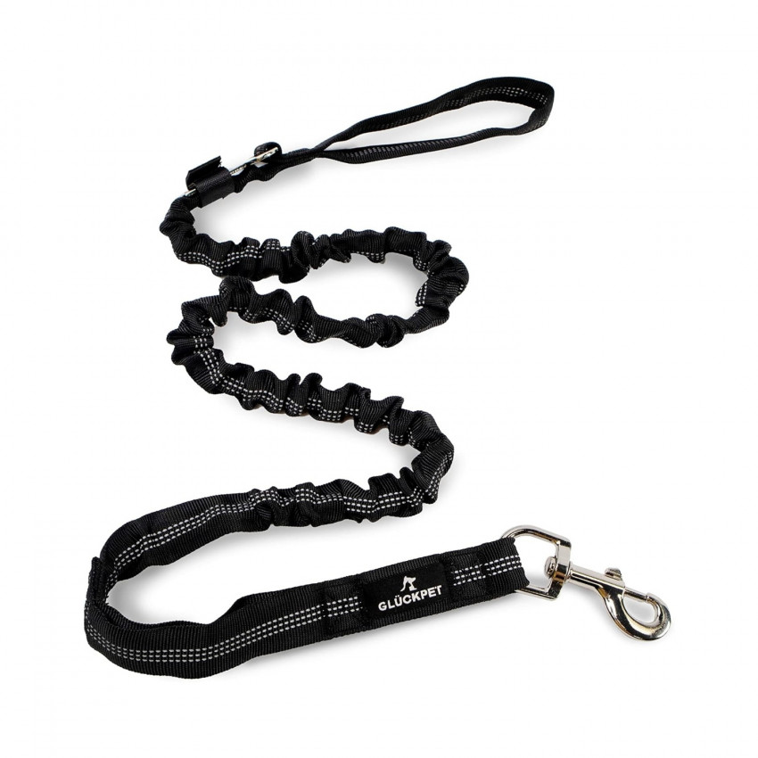 Correa para Perro Elástica y Reflectante con Enganche para Coches 120-145cm Glückpet Correas para Perros 1