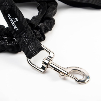 Correa para Perro Elástica y Reflectante con Enganche para Coches 120-145cm Glückpet Correas para Perros 3