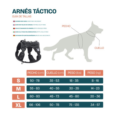 Arnés Táctico para Perros Medianos y Grandes Antitirones Reflectante Uso Profesional Talla M Glückpet Collares y Arneses 7