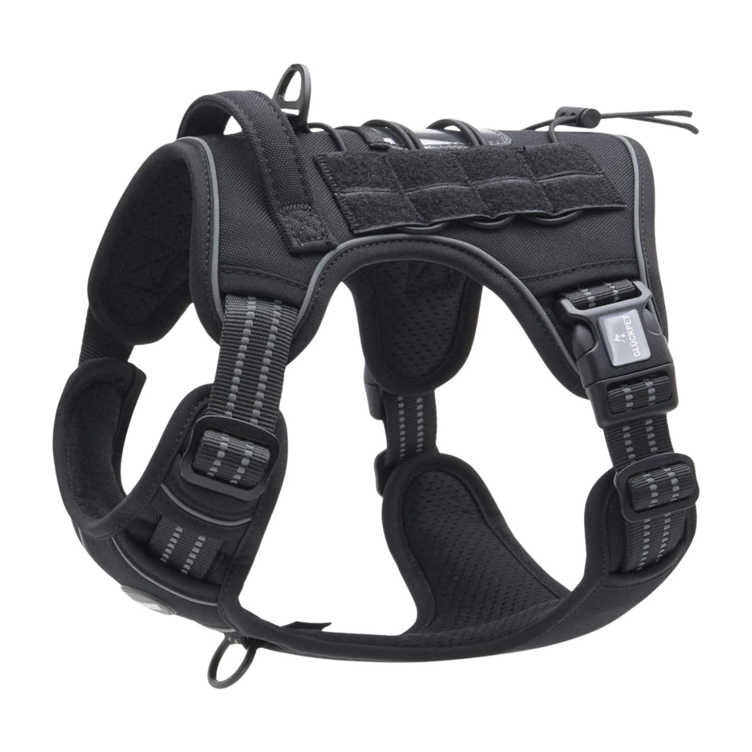 Arnés Táctico para Perros Medianos y Grandes Antitirones Reflectante Uso Profesional Talla XL Glückpet