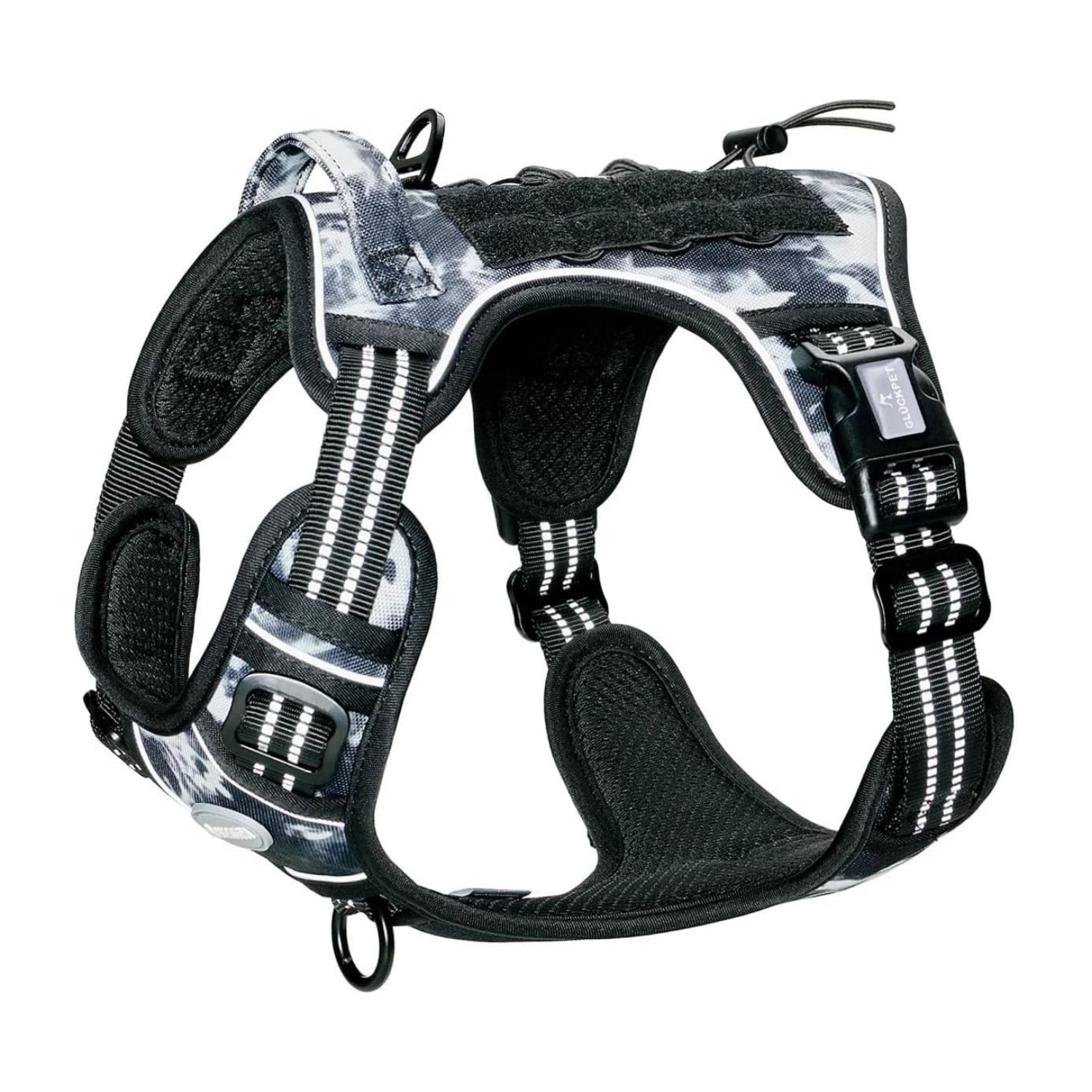 Arnés Táctico para Perros Medianos y Grandes Antitirones Reflectante Uso Profesional Talla XL Glückpet