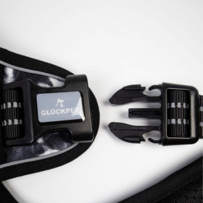 Arnés Táctico para Perros Medianos y Grandes Antitirones Reflectante Uso Profesional Talla XL Glückpet Arneses para Perros 19