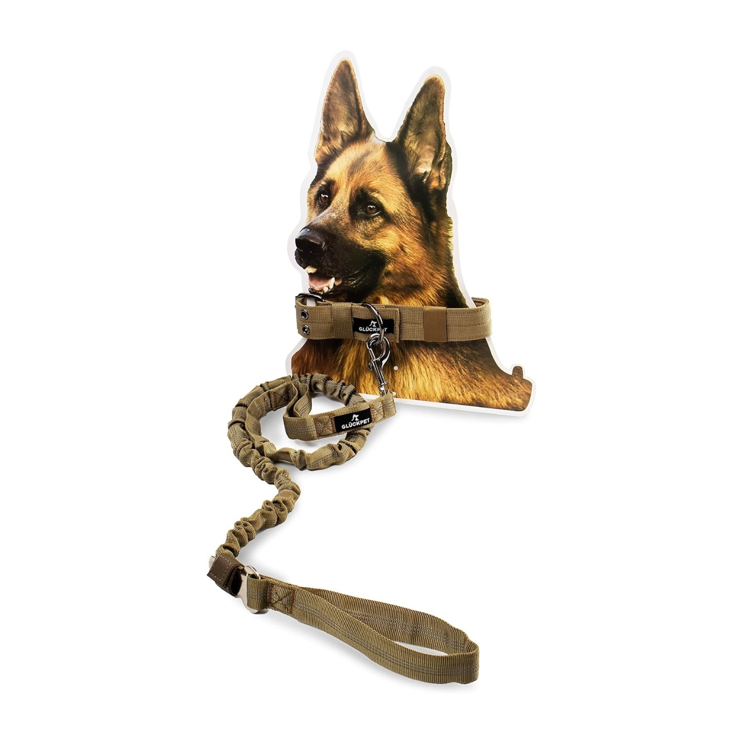 Collar y Correa para Perro Reflectante con Enganche para Coche Talla L Glückpet