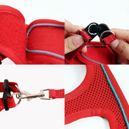 Arnés para Perros Pequeños y Medianos con Correa de 1.4m Antitirones Reflectante Talla XS Glückpet Collares y Arneses 34