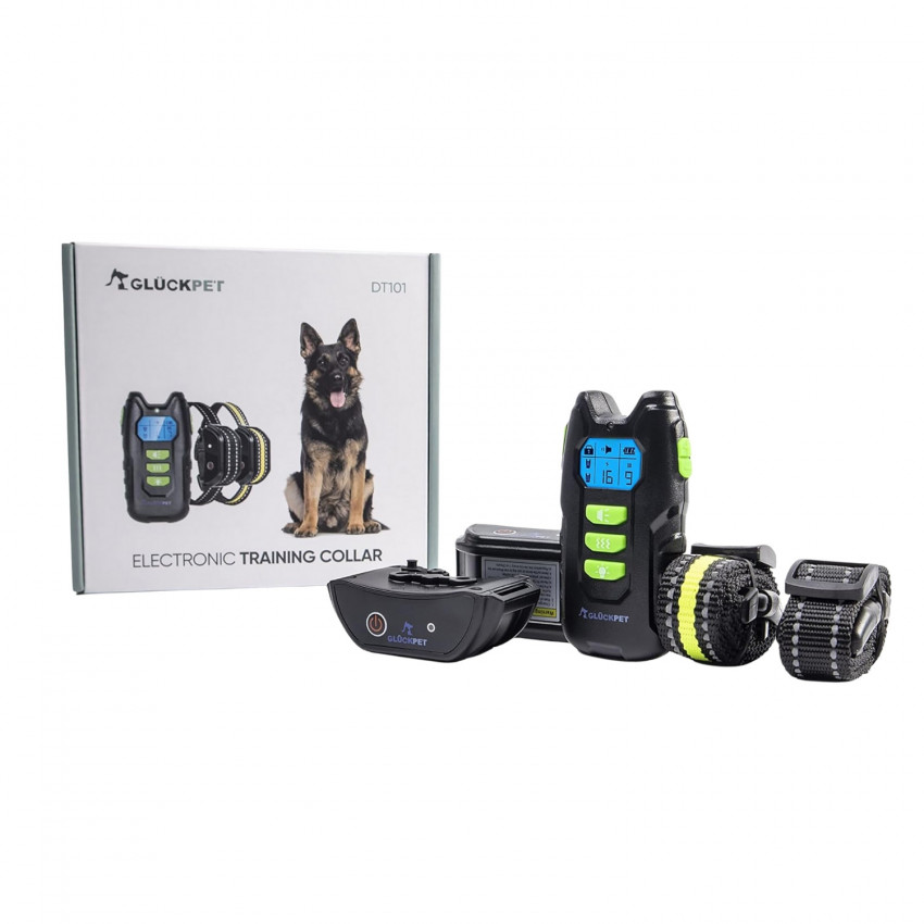 Pack 2 Collares de Adiestramiento para Perros con Sonido Vibración y Luz Impermeable Recargable Amarillo/Negro Glückpet Collares Pack 2 Collares de Adiestramiento para Perros con Sonido Vibración y Luz Impermeable Recargable Amarillo/Negro Glückpet Collares