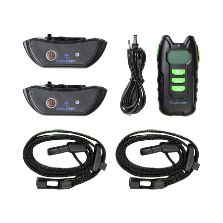 Pack 2 Collares de Adiestramiento para Perros con Sonido Vibración y Luz Impermeable Recargable Amarillo/Negro Glückpet Collares