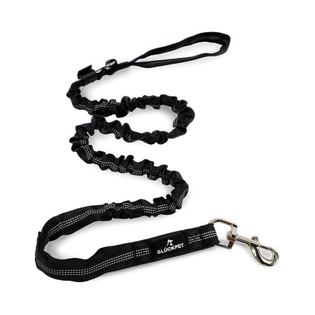 Collar y Correa para Perro Reflectante con Enganche para Coche Talla M Negro Glückpet Collares para Perros 5
