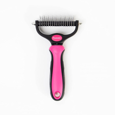 Rastrillo Quitanudos y Deslanador con Peine para Perros y Gatos 9+17 Dientes Redondeados Glückpet Accesorios para Gatos y Perros