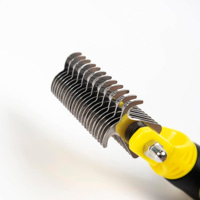 Pente para remover nós e remover pêlo morto para cães e gatos, com 23+12 dentes arredondados, da marca Glückpet