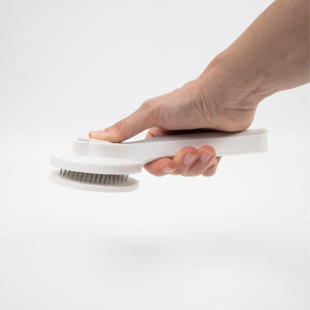 Cepillo para Gatos Redondo Autolimpiable Antienredos con Botón de Liberación Glückpet Accesorios para Gatos y Perros 3