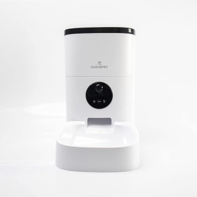 Automatischer Futterautomat für Hunde und Katzen mit WLAN-Kamera und App-Steuerung, 4 l, weiß, Glückpet