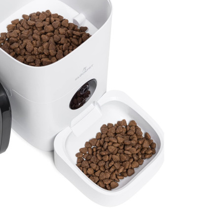 Mangiatoia automatica per cani e gatti con telecamera Wi-Fi e controllo tramite app, 4 L, bianca, Glückpet