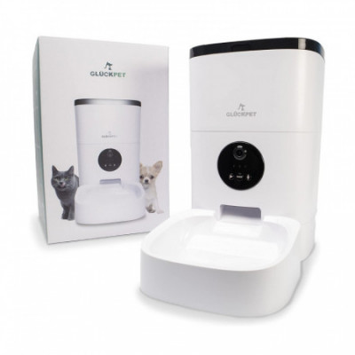 Comedero Automático para Perros y Gatos con Cámara WiFi Control por App 4L Blanco Glückpet Comederos para Perros y Gatos 7