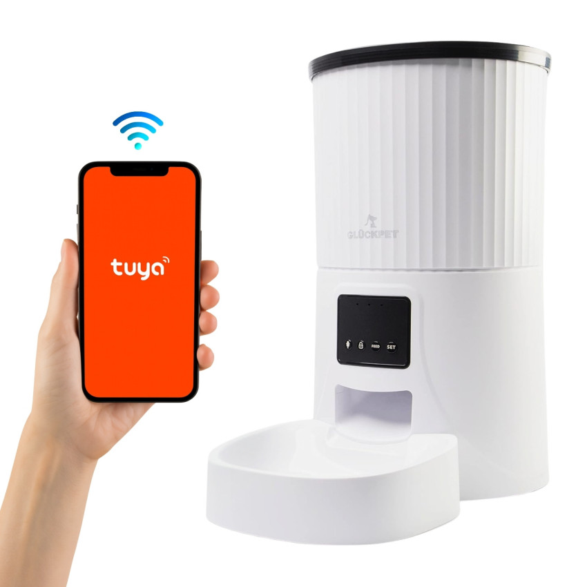 Comedero Automático para Perros y Gatos con WiFi Control por App 4L Blanco Glückpet Comederos y Bebederos 1