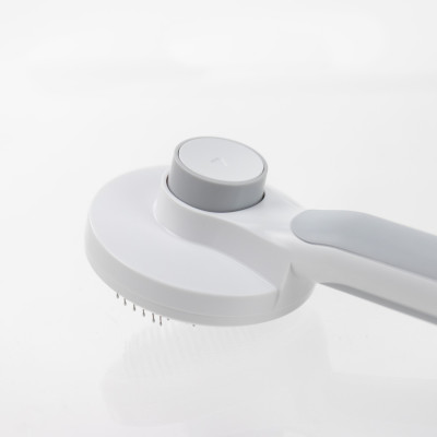 Cepillo para Gatos Redondo Autolimpiable Antienredos con Botón de Liberación Gris Glückpet Accesorios para Gatos y Perros 5