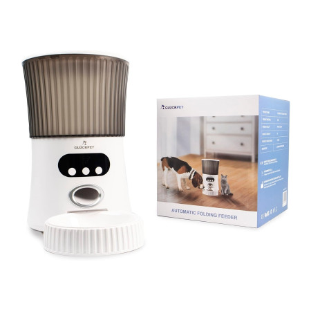 Comedero Automático para Perros y Gatos con WiFi Control por App 6L Blanco Glückpet Comederos para Perros y Gatos 7