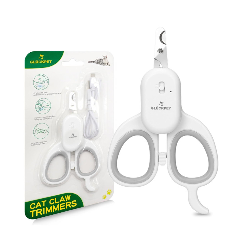 Cortauñas para Gatos y Perros con Linterna LED y Luz UV para Bacterias Glückpet Accesorios para Gatos y Perros 1