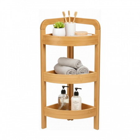 Estantería Rinconera en Bambú con 3 Niveles Canoply 61x23x23cm Thinia Home Estanterías 1