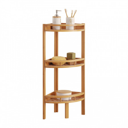 Estantería Rinconera en Bambú con 3 Niveles Canoply 85x29x29cm Thinia Home Estanterías 1
