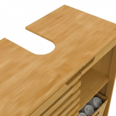 Mueble para Lavabo en Bambú con 2 Niveles Canoply 59.1x28x60.5cm Thinia Home Cómodas y Cajoneras 4
