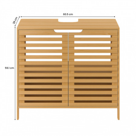 Mueble para Lavabo en Bambú con 2 Niveles Canoply 59.1x28x60.5cm Thinia Home Cómodas y Cajoneras 6