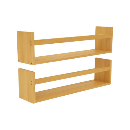 Pack 2 Estantes de Pared en Bambú Canoply 14x57x10cm Thinia Home Estanterías 1