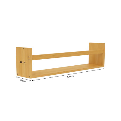 Pack 2 Estantes de Pared en Bambú Canoply 14x57x10cm Thinia Home Estanterías 4