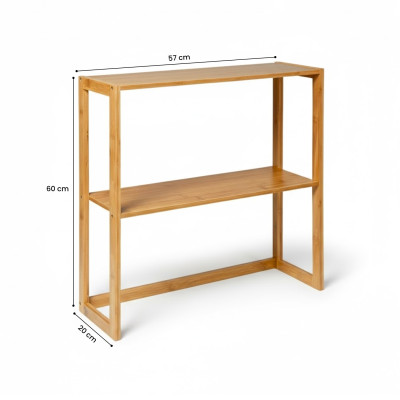 Scaffale modulare in bambù a 2 ripiani Canoply 60x57x20 cm 7house