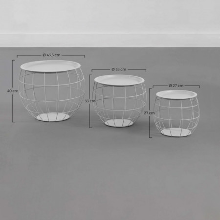 Kit 3 Mesitas de Centro Redondas Baloon Thinia Home Mesitas de Noche y Auxiliares 12