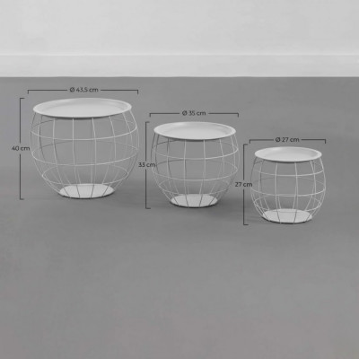 Kit 3 Mesitas de Centro Redondas Baloon Thinia Home Mesitas de Noche y Auxiliares 12