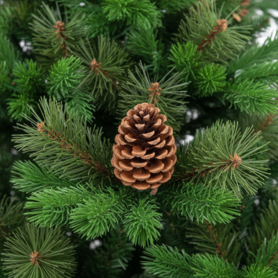 Sapin de Noël artificiel vert « Otawa » avec des pommes de pin décoratives et un pied métallique Dayron