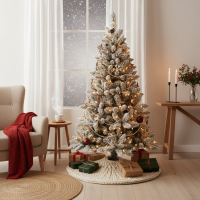 Árbol de Navidad Artificial Nevado Helsinki con Base Metálica Dayron Árboles de Navidad 5