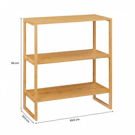 Estantería Modular en Bambú con 3 Niveles Canoply 84x69.5x33.5cm 7house Estanterías 5