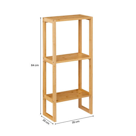 Estantería Modular en Bambú con 3 Niveles Canoply 84x35x20cm 7house Estanterías 4