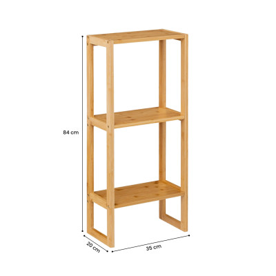 Estantería Modular en Bambú con 3 Niveles Canoply 84x35x20cm 7house Estanterías 4