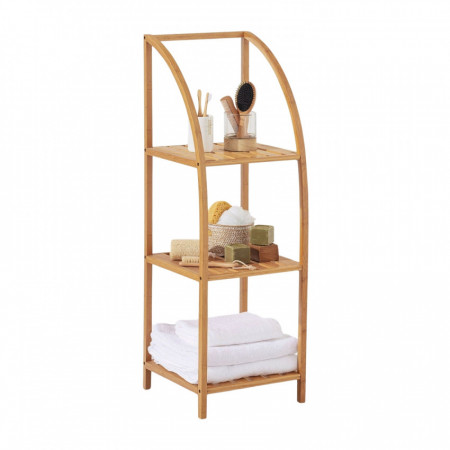 Estantería Arqueada en Bambú con 3 Niveles Canoply 110.5x37x35cm 7house Estanterías 1