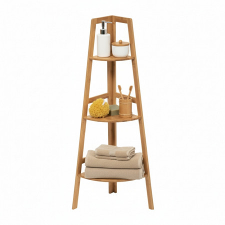 Estantería Esquinera en Bambú con 3 Niveles Canoply 103x31.9x31.9cm 7house Estanterías 1