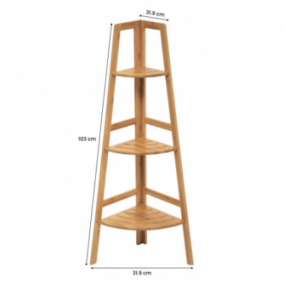 Estantería Esquinera en Bambú con 3 Niveles Canoply 103x31.9x31.9cm 7house Estanterías 4