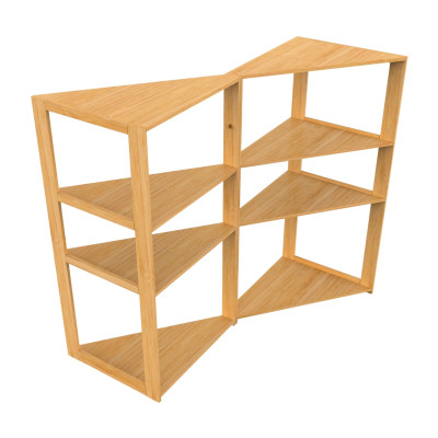 Estantería Esquinera en Bambú con 3 Niveles Canoply 80x36.5x33.5cm 7house Estanterías 3