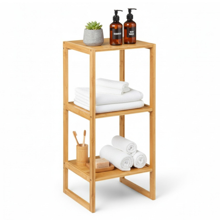 Estantería Modular en Bambú con 3 Niveles Canoply 84x35.1x33.5cm 7house Estanterías 1