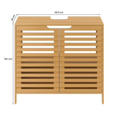 Mueble para Lavabo en Bambú con 2 Niveles Canoply 59.1x28x60.5cm 7house Cajoneras 6