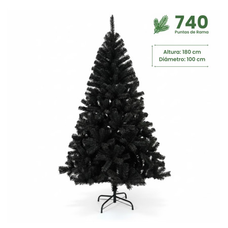 Árbol de Navidad Artificial Negro Toronto con Base Metálica 180cm Dayron Árboles de Navidad 4
