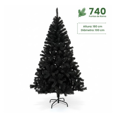 Árbol de Navidad Artificial Negro Toronto con Base Metálica 180cm Dayron Árboles de Navidad 4