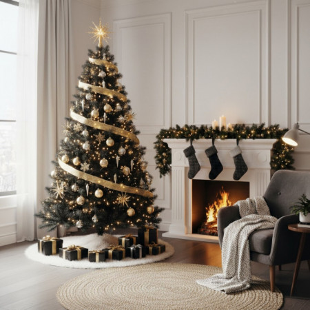 Árbol de Navidad Artificial Negro Toronto con Base Metálica 180cm Dayron Árboles de Navidad 5