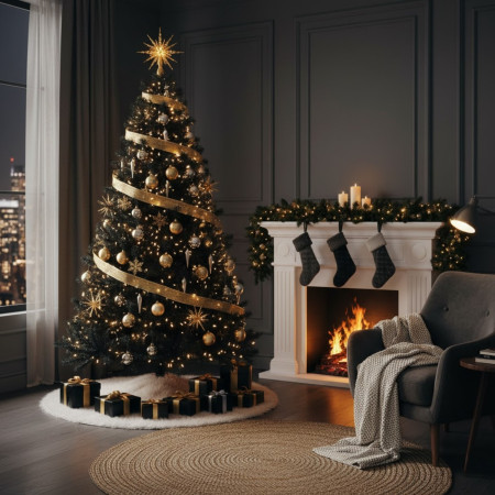 Árbol de Navidad Artificial Negro Toronto con Base Metálica 180cm Dayron Árboles de Navidad 6