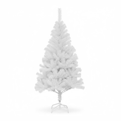 Árvore de Natal Artificial Branca Lapónia com Base Metálica, 150 cm Dayron