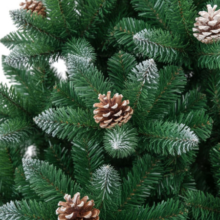 Grüner künstlicher Weihnachtsbaum „Montreal“ mit dekorativen Tannenzapfen und Metallfuß, 180 cm Dayron