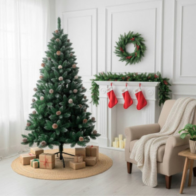 Árbol de Navidad Artificial Verde Montreal con Piñas Decorativas y Base Metálica 180cm Dayron Árboles de Navidad 5