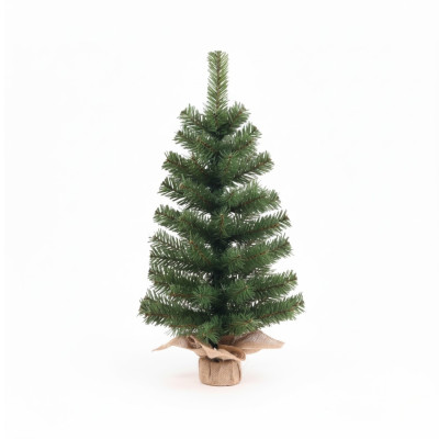 Mini albero di Natale verde Yukon con base in juta, 60 cm Dayron